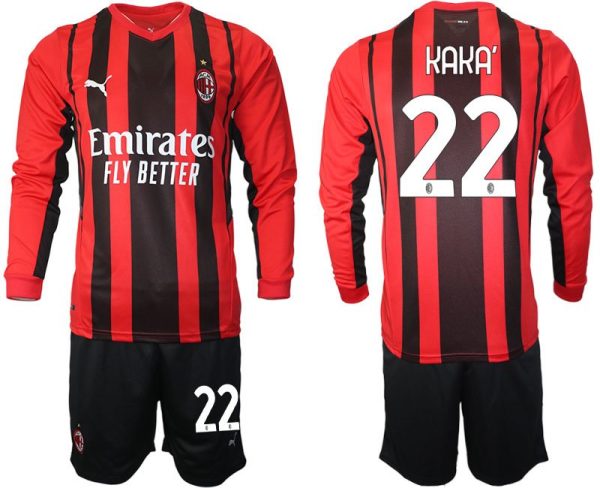 AC Milan Ricardo Kaká #22 Heimtrikot 21-22 Fußball Trikot Langarm (+ Kurze Hosen)