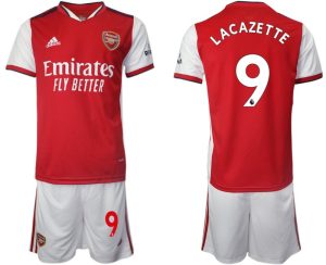 Arsenal 2022 Lacazette 9# Performance Heim Fußballtrikot rot Kurzarm + Kurze Hosen