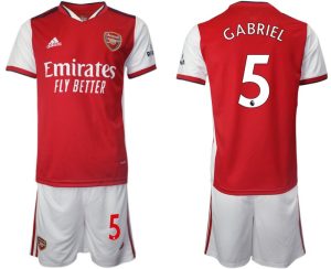 Arsenal Heimtrikot 2022 Herren Kurzarm rot mit Aufdruck Gabriel 5 + Kurze Hosen