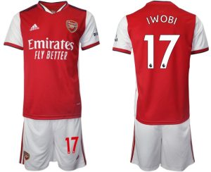 Arsenal Heimtrikot 2022 Herren Kurzarm rot mit Aufdruck Iwobi 17 + Kurze Hosen