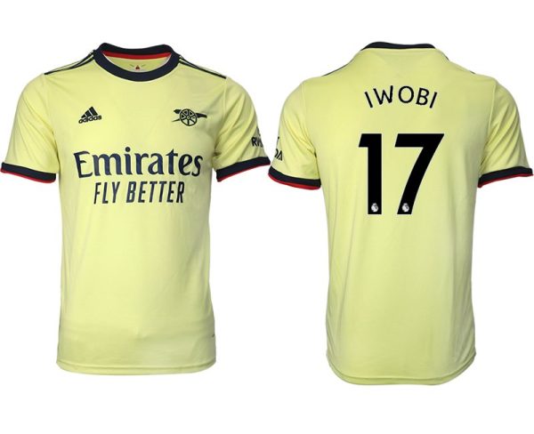 FC Arsenal London Auswärts Trikot 2022 Gelb mit Aufdruck IWOBI 17