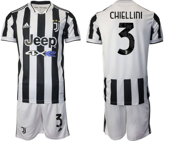 Günstige Fußballtrikots Juventus Turin Heimtrikot 2022 mit Aufdruck Chiellini 3-1