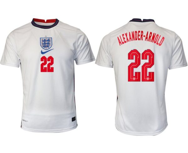 England Heimtrikot EM 2022 weiß/blau mit Aufdruck Alexander-Arnold 22