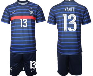 Günstige Trikotsatz Frankreich Heimtrikot EM 2022 Blau mit Aufdruck KANTE 13