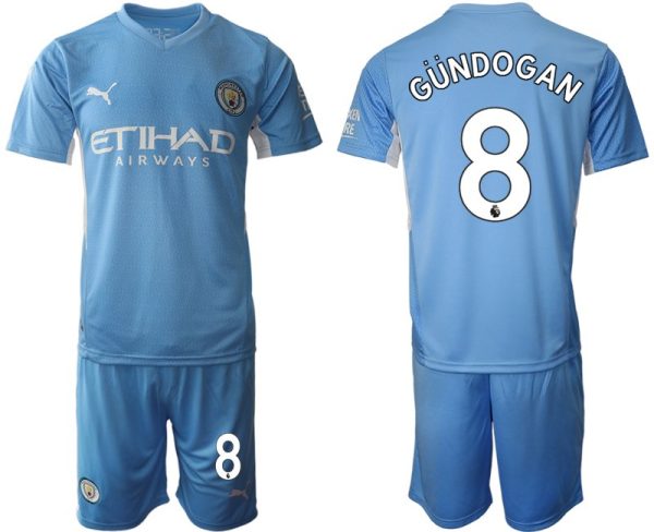 İlkay Gündoğan #8 Manchester City Herren Heimtrikot 2022 Fußballtrikots Kurzarm-1