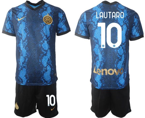 Lautaro Martínez #10 Inter Mailand Heimtrikot 2022 Fußballtrikots Offizielles Set