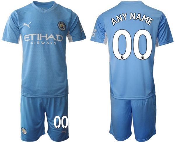 Manchester City Herren Personalisierte Fußball Heimtrikot Anpassbare Name und Nummer-3