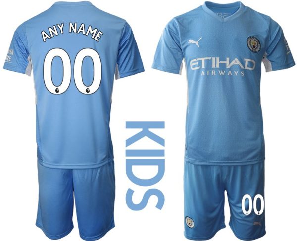 Trikotsatz Manchester City Heimtrikot 2022 hellblau/weiß Für Kinder-1