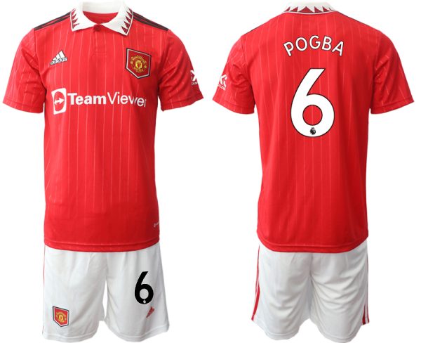 Pogba 6 Manchester United 2022-2023 Heimtrikot Herren Trikot + Kurze Hosen