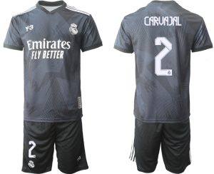 Herren Y-3 Real Madrid Viertes Fußballtrikot schwarz für die Saison 2021-2022 CARUAJAL 2