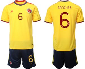 Kolumbien Heimtrikot 2021 Copa America Trikot Gelb Herren Trikotsatz Kurzarm Sánchez 6