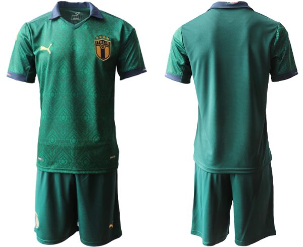 Neue Italien "Renaissance" 2020 Ausweichtrikot Grün Kurzarm + Kurze Hosen