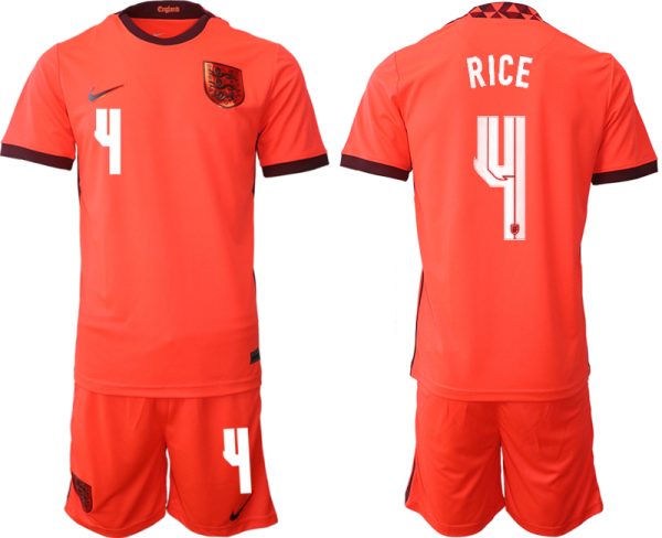 England Trikot Away Frauen EM 2022 Orange Trikotsatz Kurzarm + Kurze Hosen RICE 4