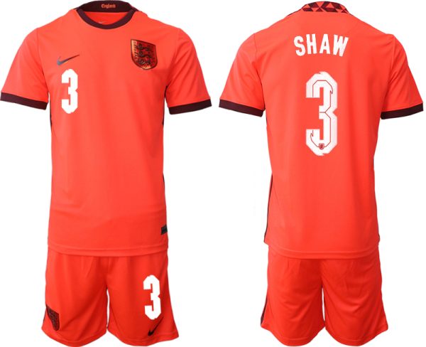 England Trikot Away Frauen EM 2022 Orange Trikotsatz Kurzarm + Kurze Hosen SHAW 3