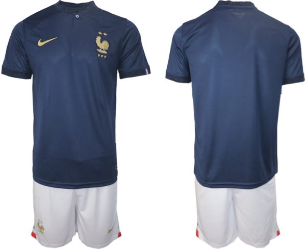 Neuen Frankreich 2022 WM-Trikot Marineblau Fußball Heimtrikot Herren Sale